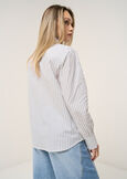 Cassya striped shirt with pearls BIANCO WHITE Woman image number 3