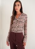 Silvy optical print T-shirt BEIGE LATTE Woman image number 1