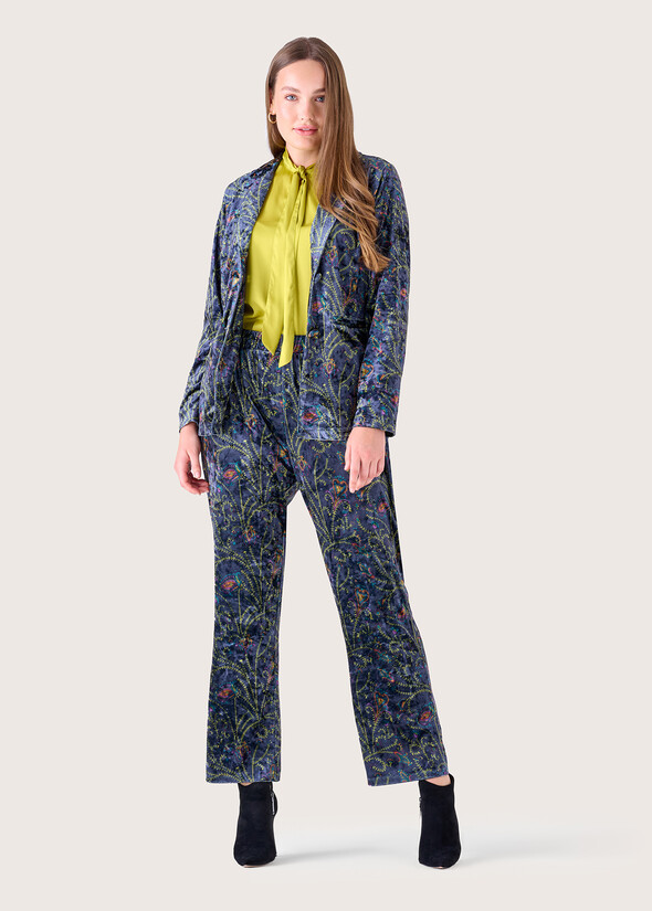 Victoria patterned velvet trousers BLU GRAFITE Woman null