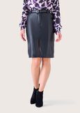 Longuette Grid in ecopelle NERO BLACK Donna immagine n. 2