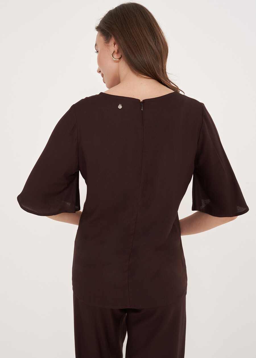 Blusa Bally In 100% Viscosa MARRONE JAVABIANCO BURRO Donna , immagine n. 3