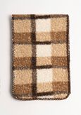 Shiny maxi check shearling scarf BEIGE LATTEBEIGE LATTE Woman image number 1
