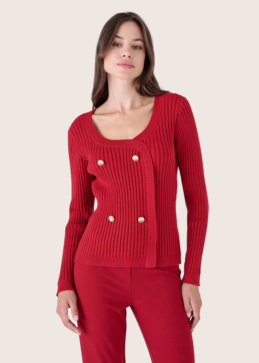 Maglia Moka in viscosa ROSSO BORDEAUXBLUE OLTREMARE Donna , immagine n. 1