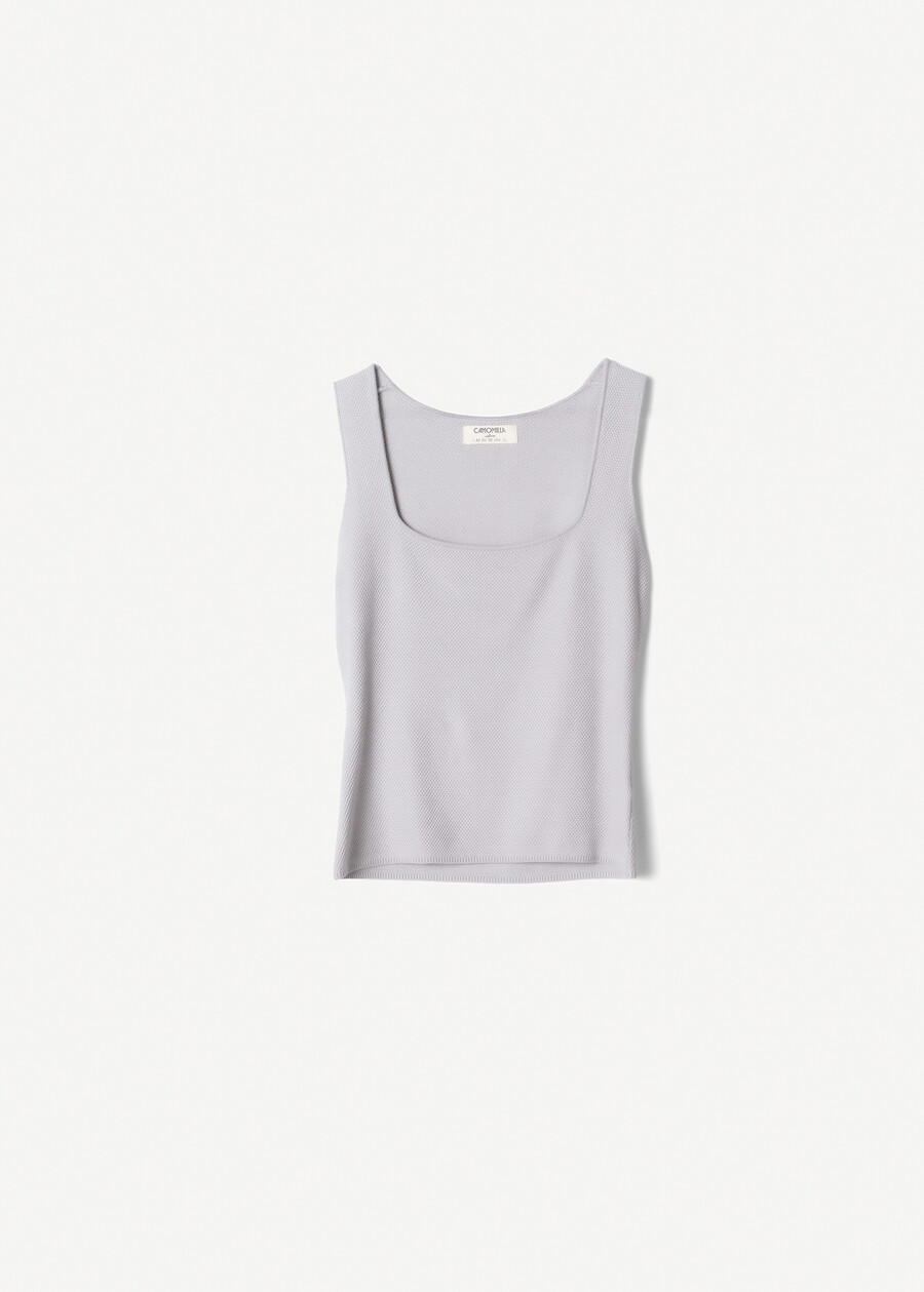 Top Trevis scollo squadrato MARRONE CAFFEGRIGIO PERLA Donna , immagine n. 3