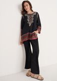 Blurta Printed Blouse with Embroidery NERO BLACK Woman image number 4