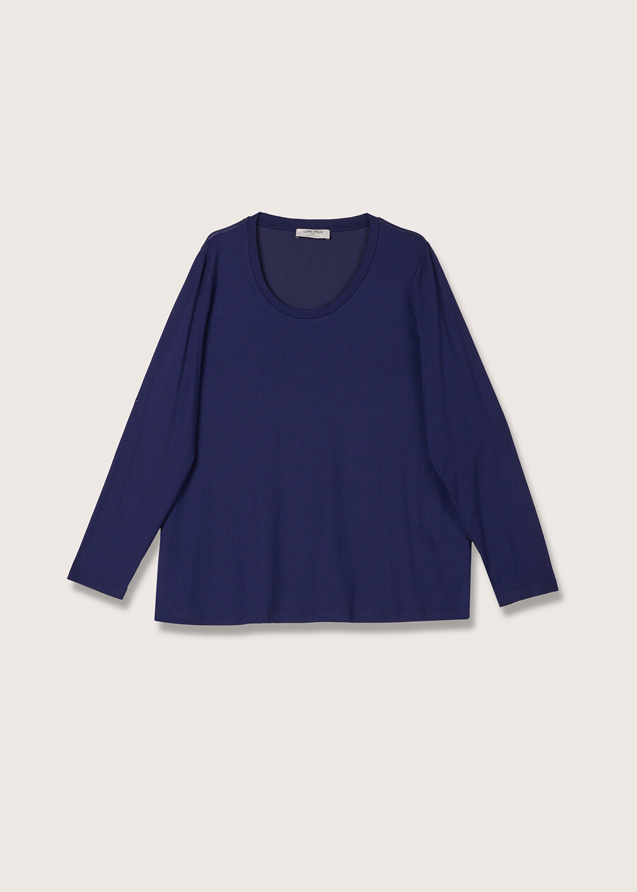 Suprise satin and viscose blouse BLUE DARK BLUE Woman , image number 4