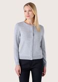 Clear 100% wool and cashmere cardigan GRIGIO LIGHT GREYVIOLA LILLY Woman image number 1