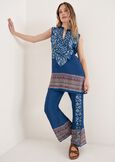 Blusa Bazar con collo alla coreana BLU OTTANIO Donna immagine n. 4