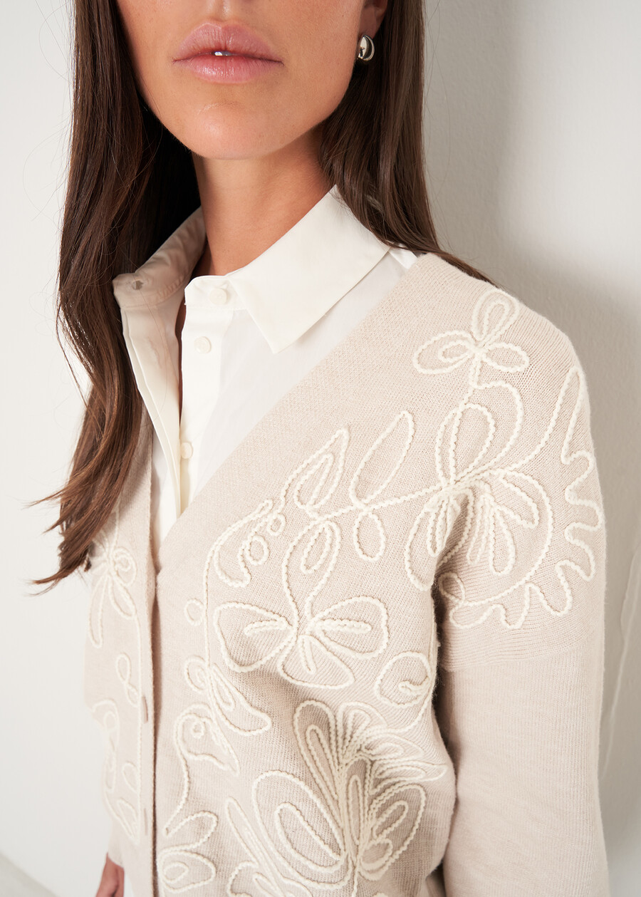 Cardigan Cross con ricamo frontale BLUBEIGE Donna , immagine n. 2