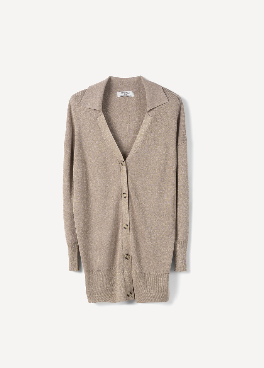 Cardigan Cliff In Maglia Lurex BEIGE SABBIA Donna , immagine n. 6