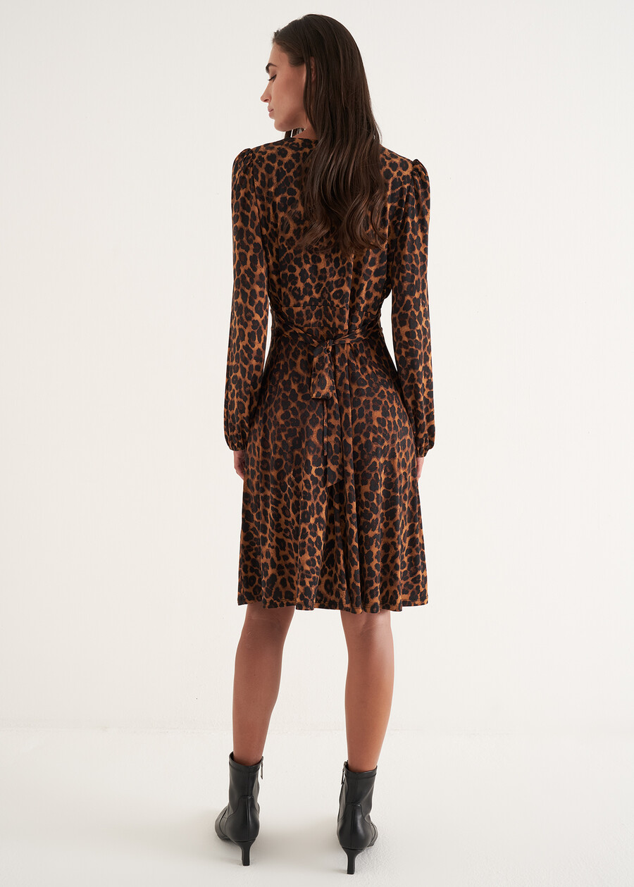 Astrid printed dress Leopardier MARRONE CARAMELLO Woman , image number 4