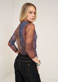 Sandy paisley print mesh T-shirt MARRONE MOKA Woman image number 3