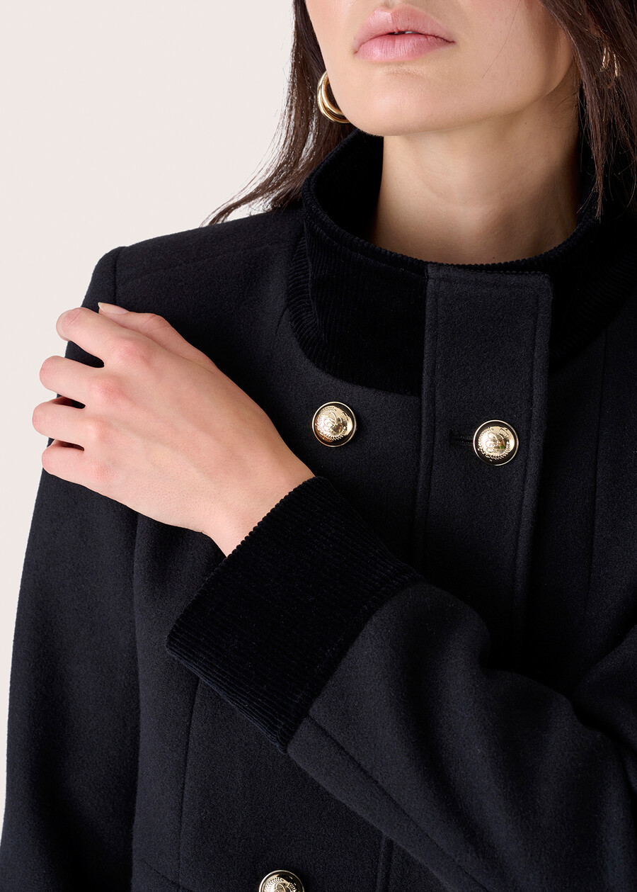 Elisir coat with collar NERO BLACKMARRONE JAVA Woman , image number 2