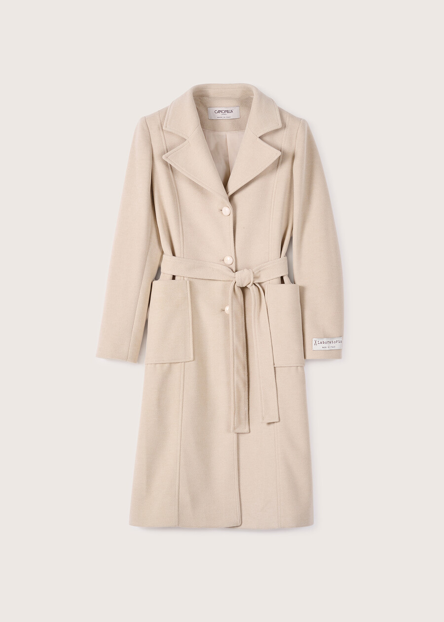 Cappotto Camillo in panno NERO BLACKBEIGE GREIGE Donna , immagine n. 7