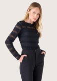 Saronno lace jersey NERO BLACK Woman image number 1