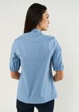Coeur cotton blend blouse BIANCO WHITEAZZURO AZZURRO Woman image number 3