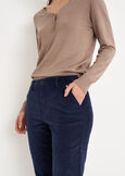 Pantalone Alicez in velluto di cotone BIANCO BURROBLUE OLTREMARE  Donna immagine n. 3