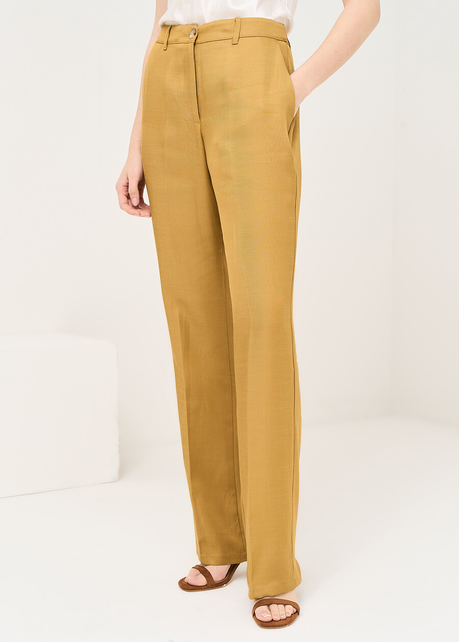 Pantaloni Pablito in lino fiammato MARRONE Donna , immagine n. 2