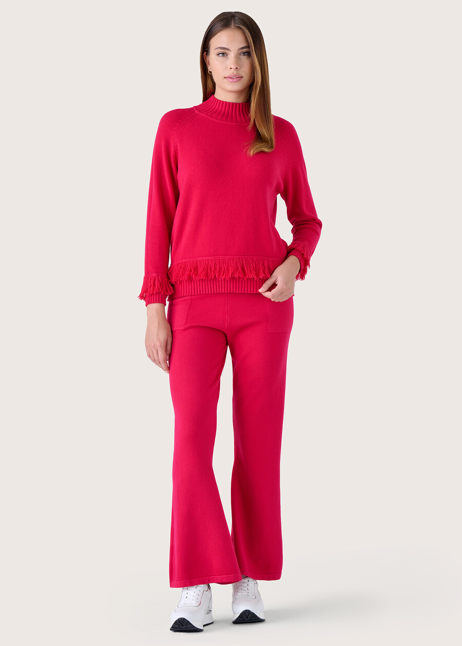 Melanie sweater with fringes ROSSO MAGENTABLU GRAFITE Woman , image number 4