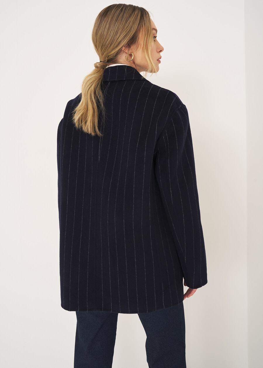 Giulia pinstripe wool jacket GRIGIO TORTORABLU Woman , image number 3