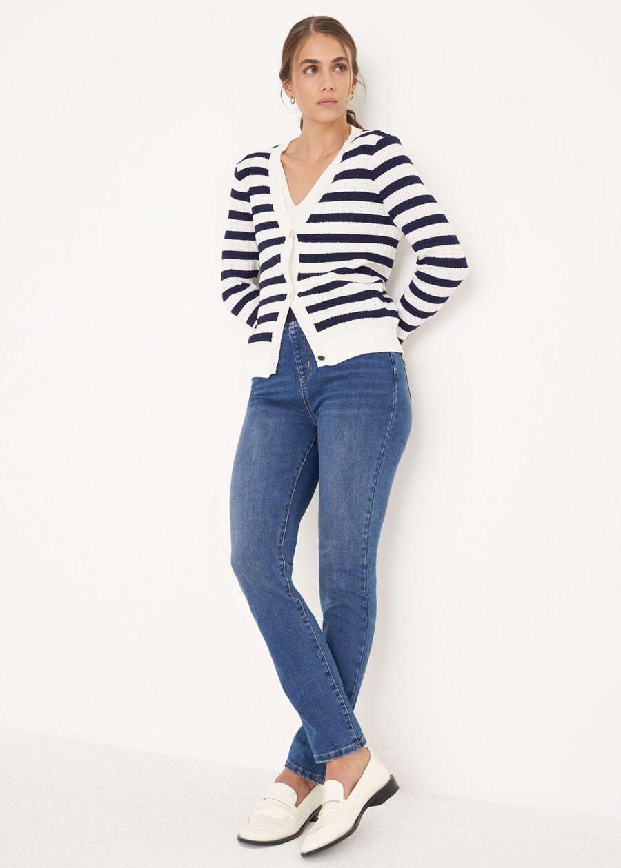 Kellyja jeggins elasticizzati BIANCO WHITEDENIM DARK DENIM Donna , immagine n. 1