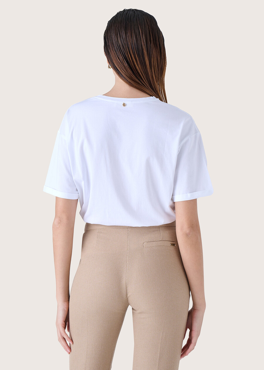 T-shirt oversize Serena in cotone BIANCO WHITE Donna , immagine n. 3