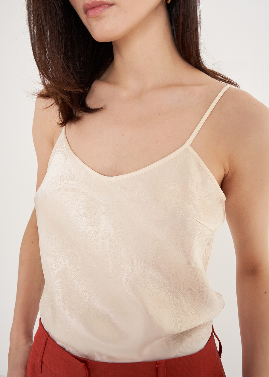 Texas Silk Jacquard Top GRIGIO SILVER ORO GOLDEN Woman , image number 2