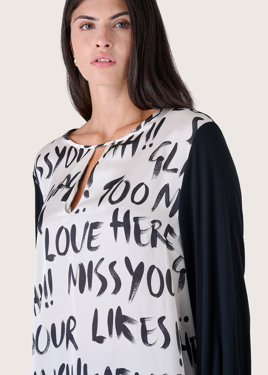 Blusa Cassiam in doppio tessuto BIANCO WHITE Donna , immagine n. 2