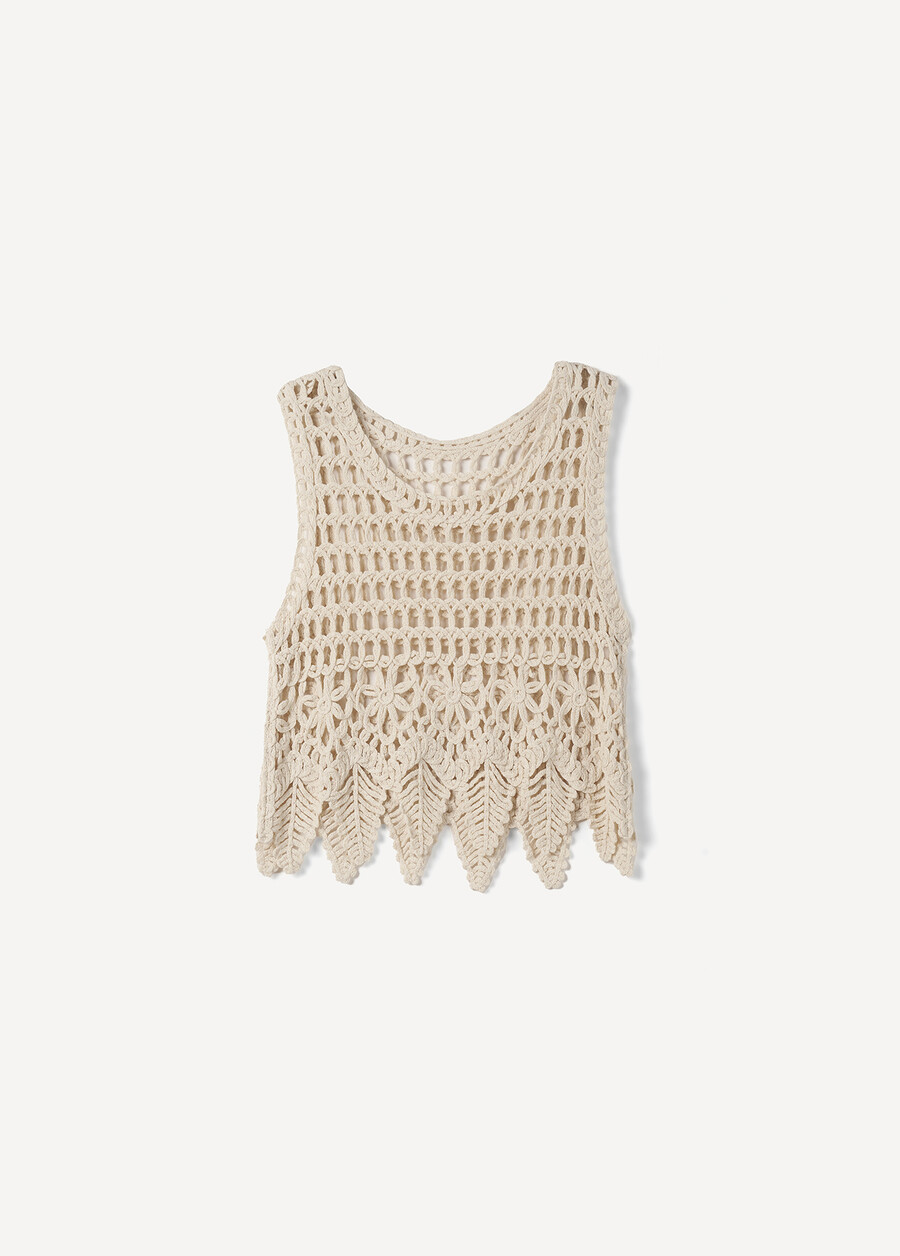 Top Tea In Crochet BEIGE Donna , immagine n. 4
