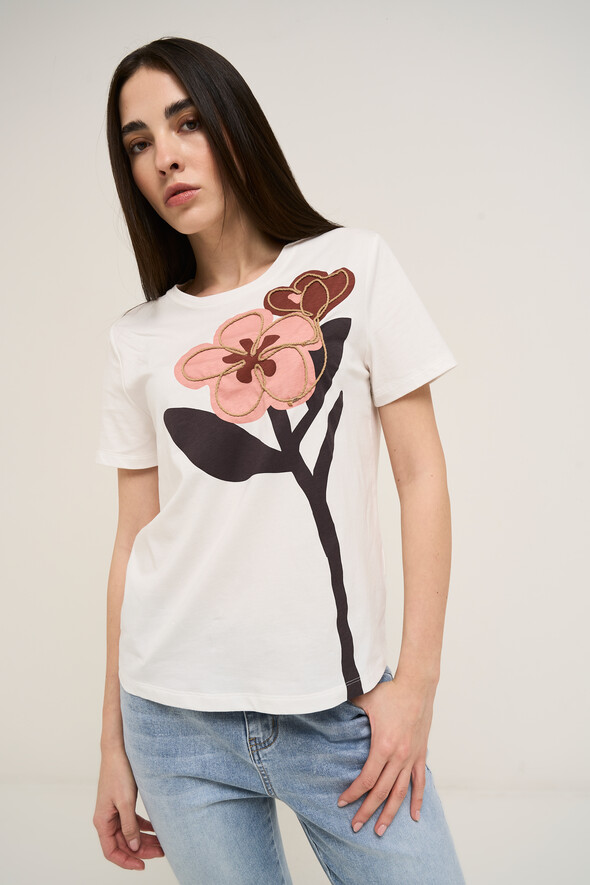 Sonia T-shirt with applications BIANCO WHITE Woman null