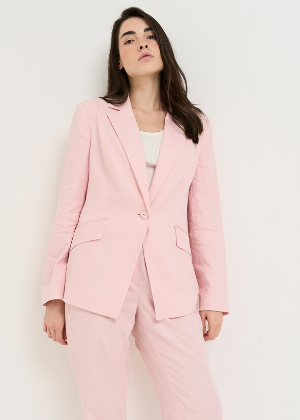 Giacca Gennifer in misto lino ROSA Donna null