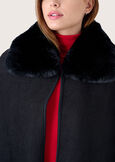 Mantella Mirta con collo in ecopelo NERO BLACKBEIGE GESSOBLUE COLONIAL Donna immagine n. 3