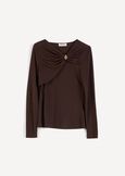 T-shirt Send drappeggiata MARRONEBLU Donna immagine n. 5