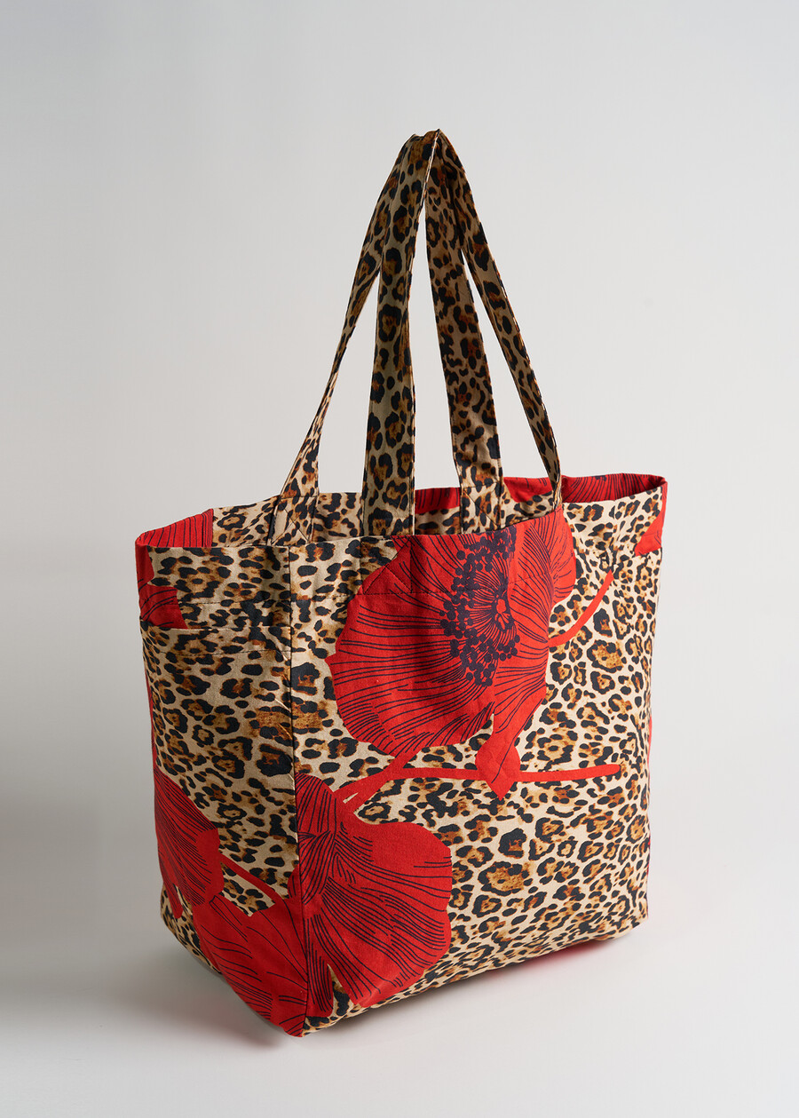 Borsa Briana animalier e fiori ROSSO Donna , immagine n. 2