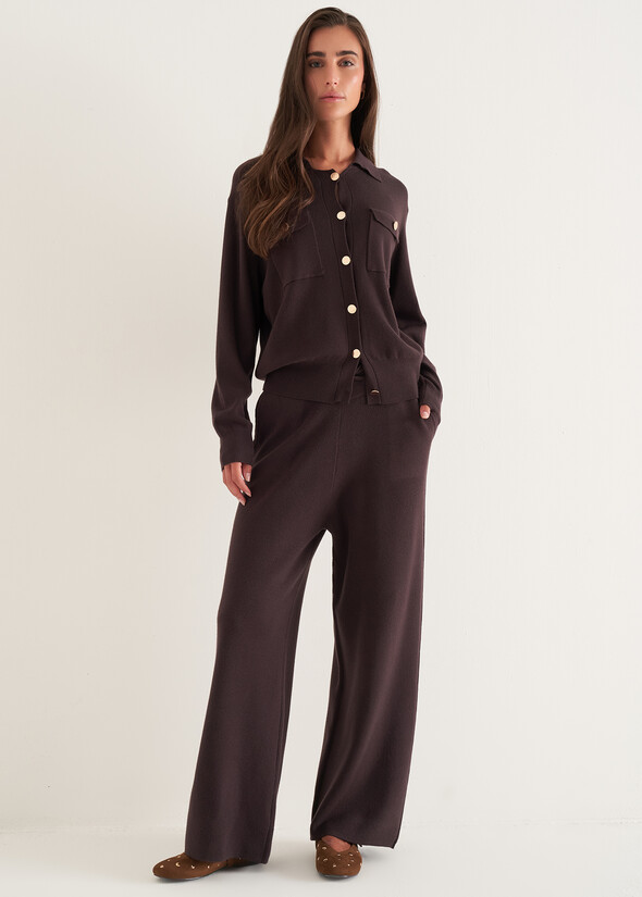 Pantaloni Perry in maglia MARRONE CAFFE Donna null