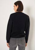 Marley sweater with 3D flowers NERO BLACK Woman image number 3