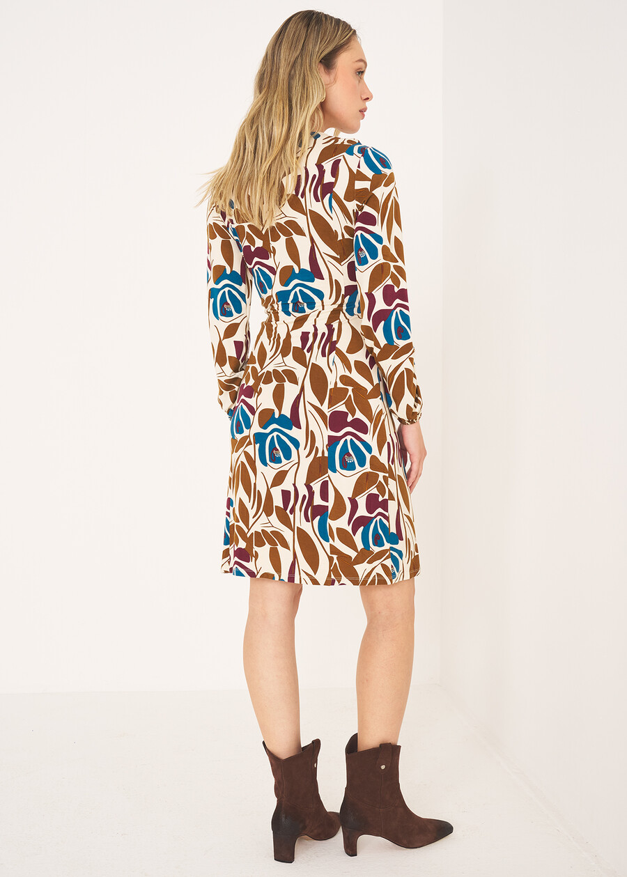 Azur floral wrap-effect dress VIOLA MELANZANA Woman , image number 4