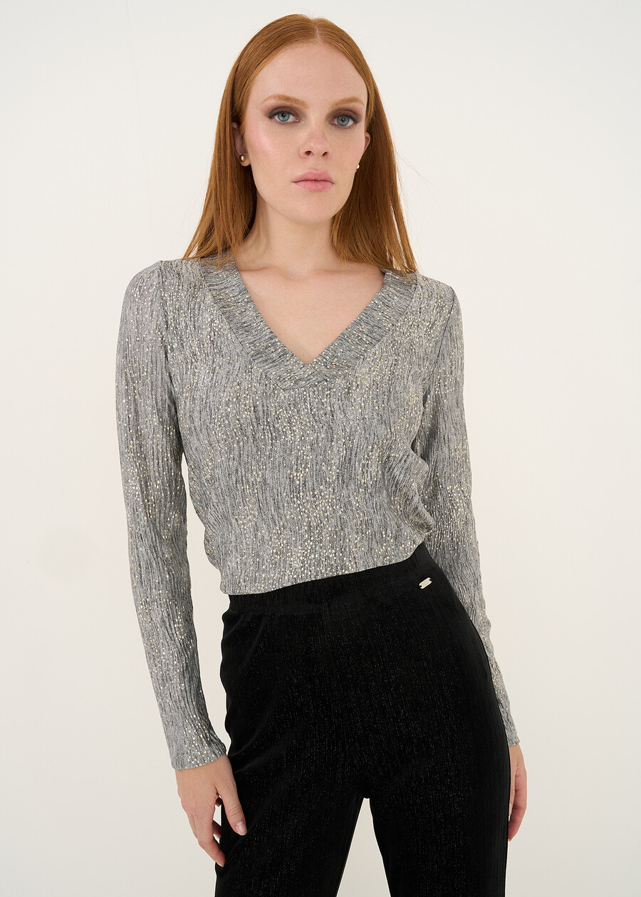 T-shirt Stephy aderente con stampa GRIGIO GREY Donna , immagine n. 1