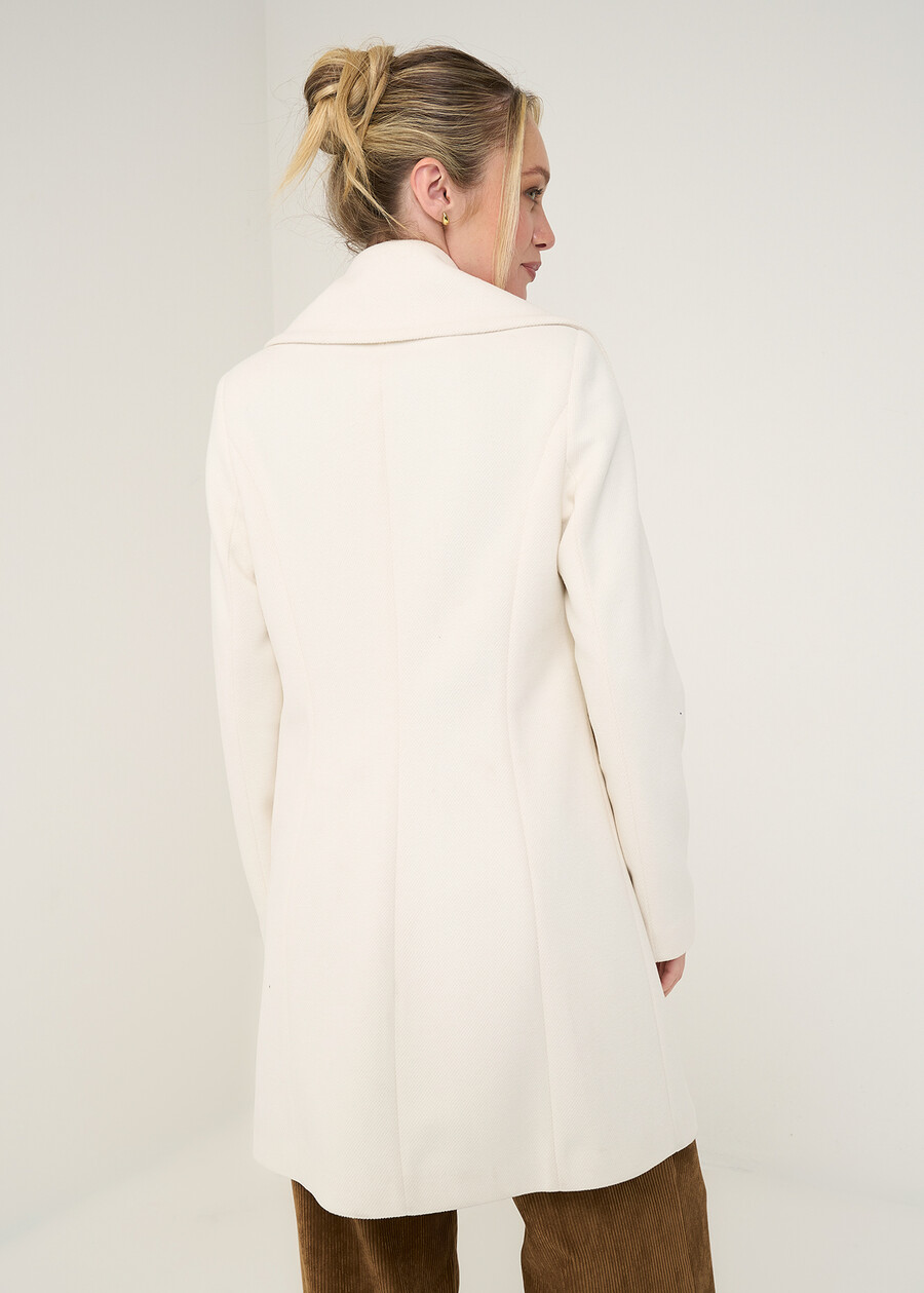 Cappotto monopetto Chris in panno diagonale BEIGE LATTE Donna , immagine n. 3