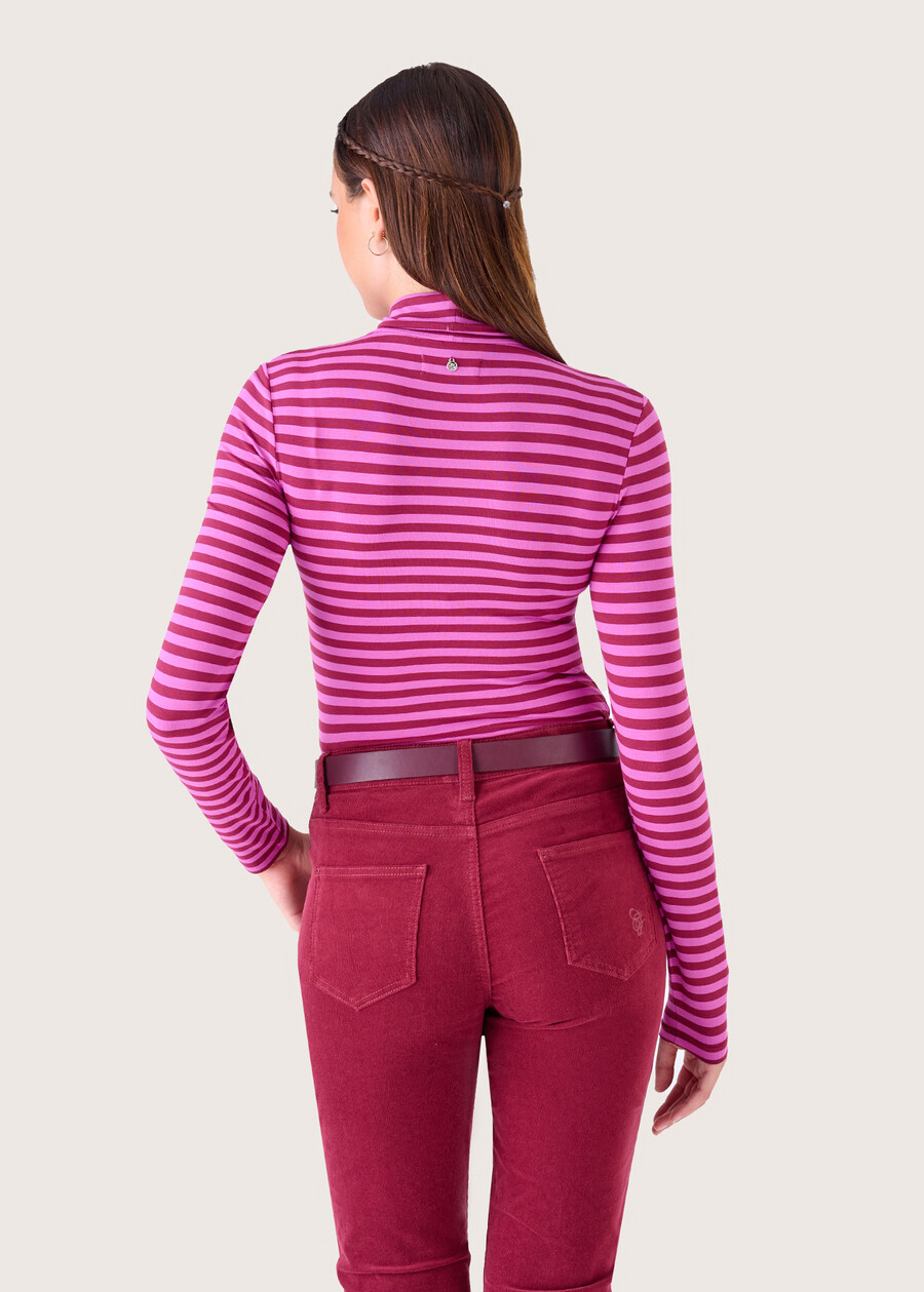 T-shirt Sarah in viscosa BLUE COLONIALROSSO SYRAH Donna , immagine n. 3