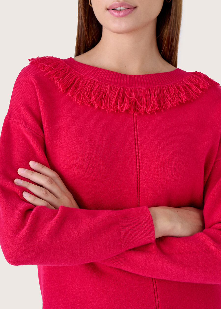 Melody sweater with fringes ROSSO MAGENTABLU GRAFITE Woman , image number 2