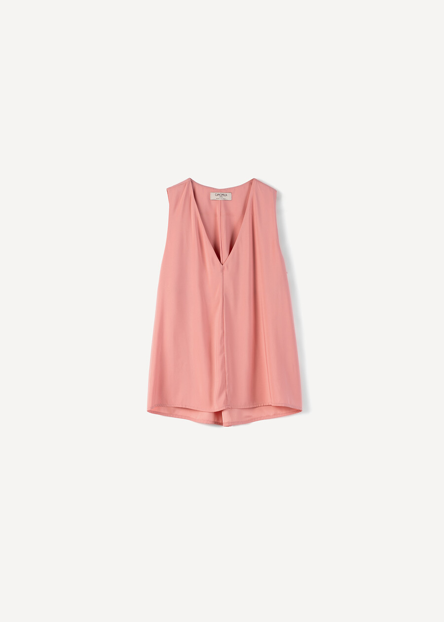 Top Tullio in satin con scollo a V ARANCIONEBEIGE Donna , immagine n. 5