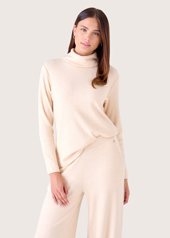 Maglia Myway a coste BEIGE CREAM Donna null