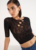 T-shirt Shilam in mesh forato NERO BLACK Donna immagine n. 1