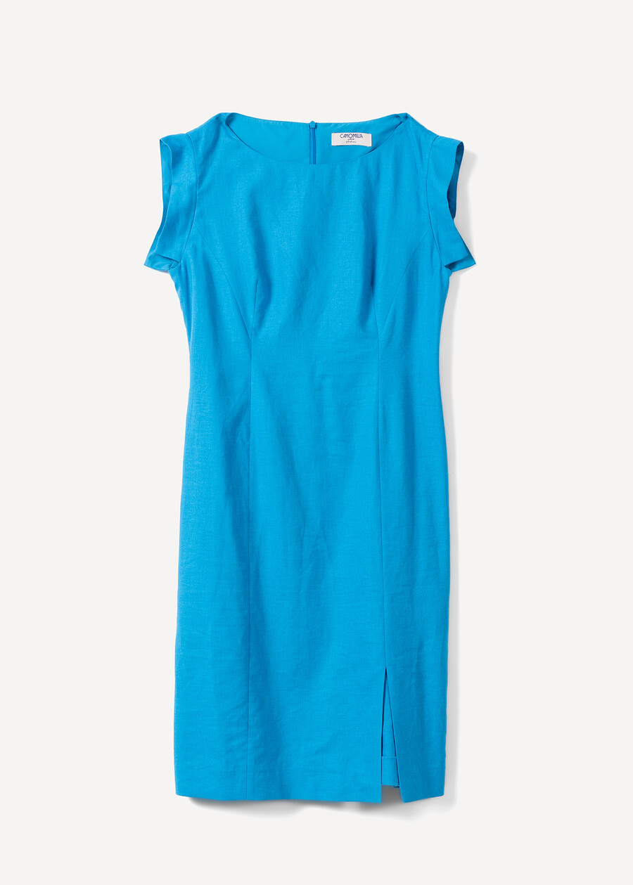 Afef linen blend sheath dress BLUROSABIANCO WHITE Woman , image number 6