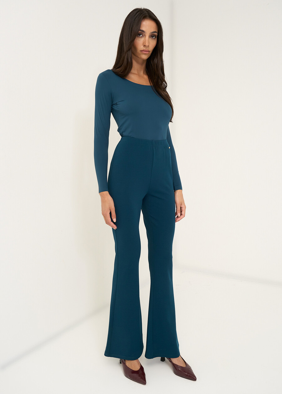 Pantaloni Victoria a zampa ROSSO BORDEAUXVERDE GARDENMARRONENERO Donna , immagine n. 2