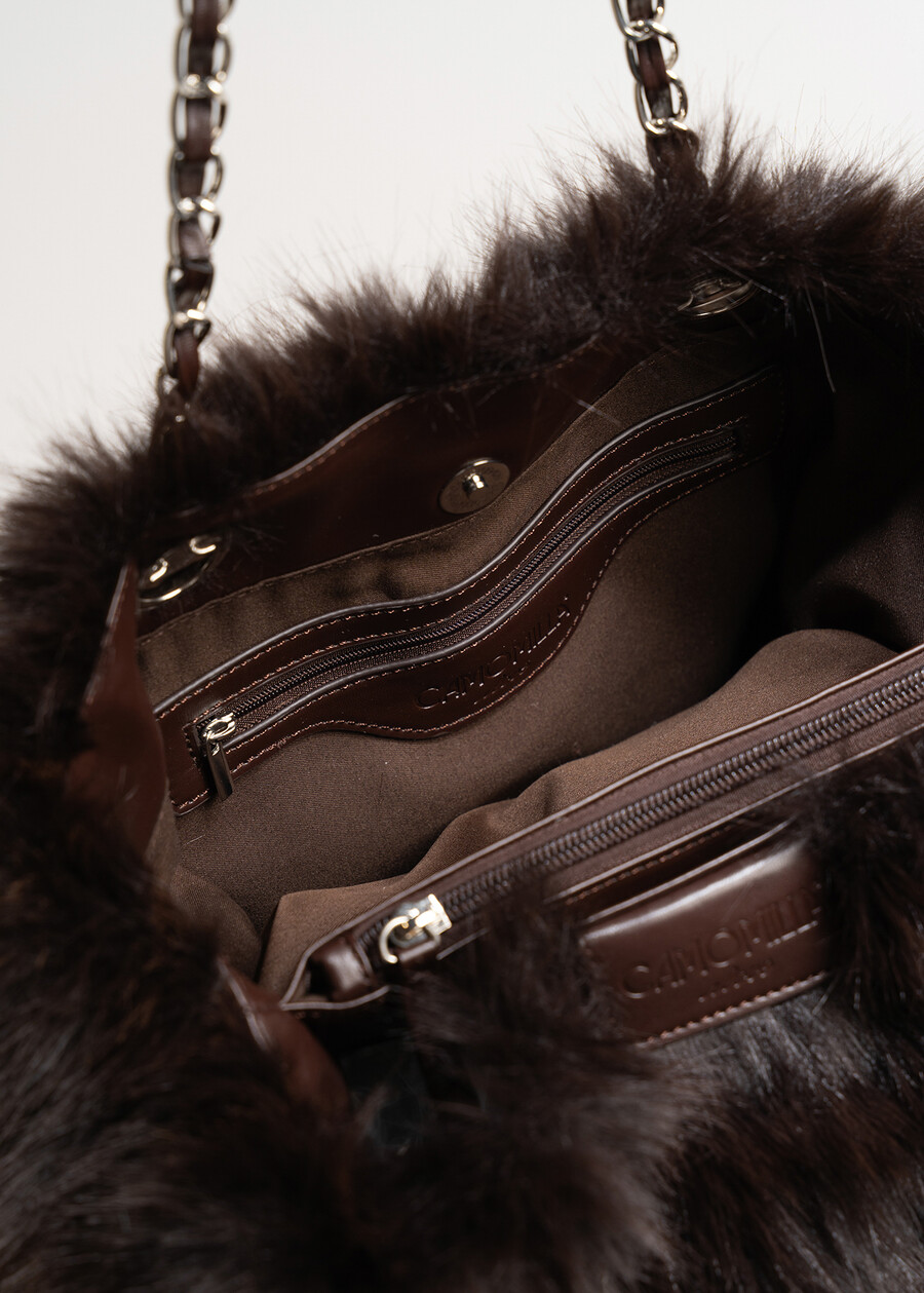 Friends Basya faux fur bag MARRONE CAFFE Woman , image number 4