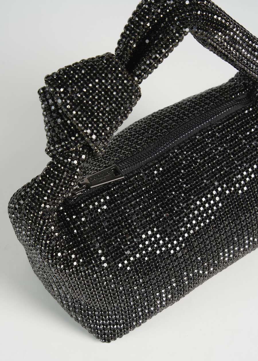 Brisette Woven Paper and Lurex Clutch NERO BLACK Woman , image number 2