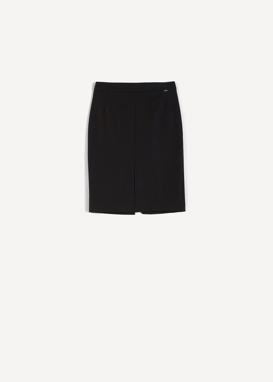 Gladys bi-stretch pencil skirt NERO BLACKBEIGE GESSOBLU Woman , image number 7