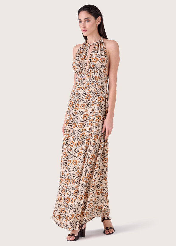 Abel 100% viscose long dress ARANCIO SUNRISE Woman null